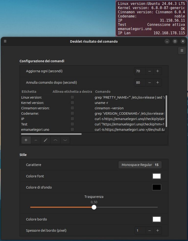 Command result desklet by ZimiZones