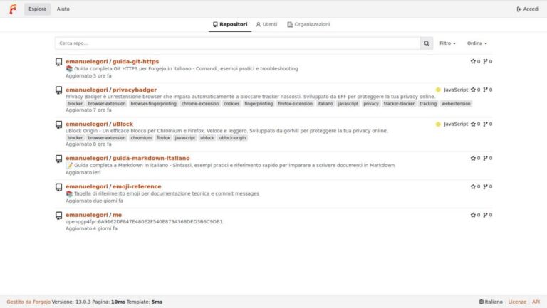 Guida Git HTTPS per Forgejo/Gitea