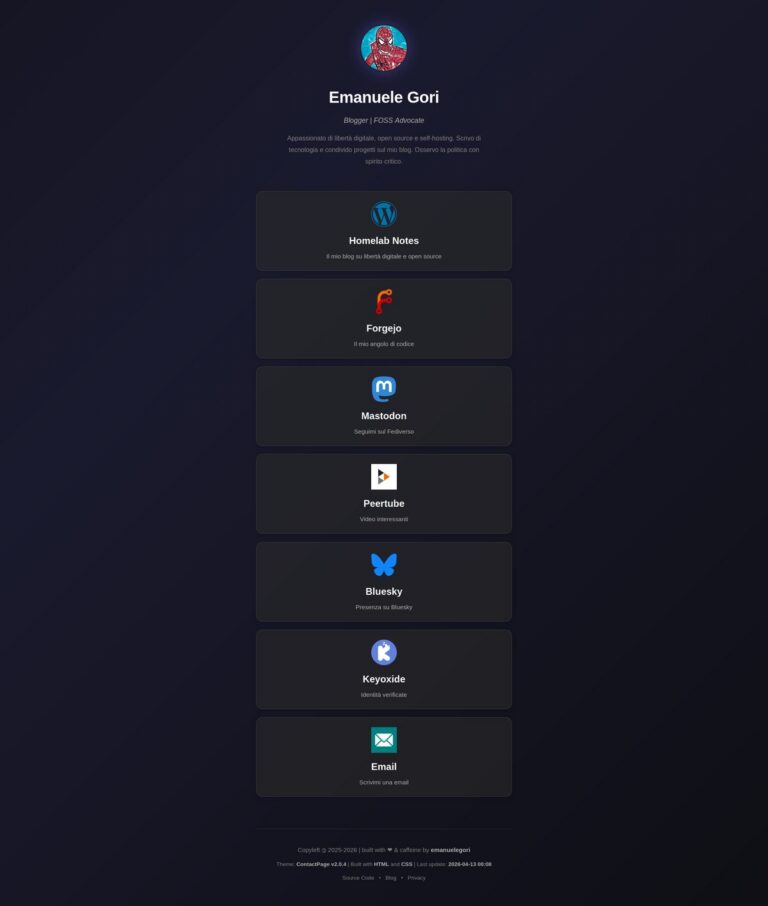 Emanuele Gori Contatti e Profili Social Blogger e FOSS Advocate
