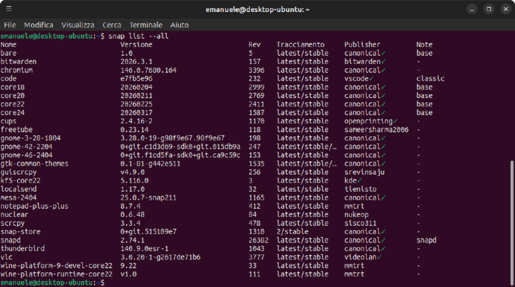 Snap su Ubuntu: come rimuovere tutte le versioni obsolete in un solo comando